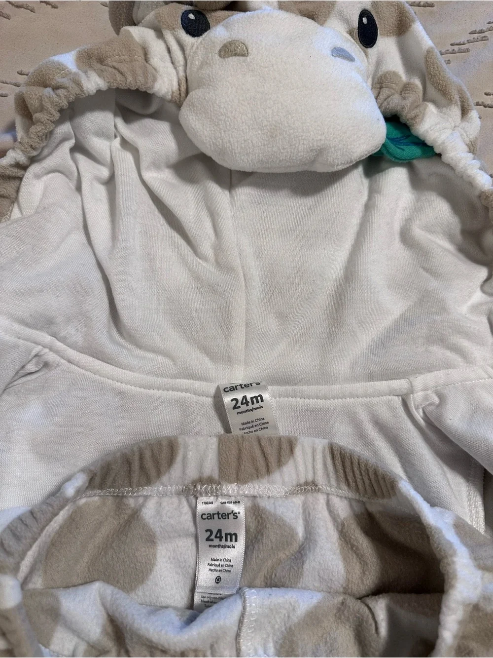 Carter's Beige & Cream Giraffe Hooded Halloween Costume Set